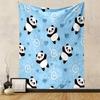 Cute Panda Pattern with Hearts and Swirls Patterned Tapestry Home Decor, Suitable for Bedroom and Living Room, Gift