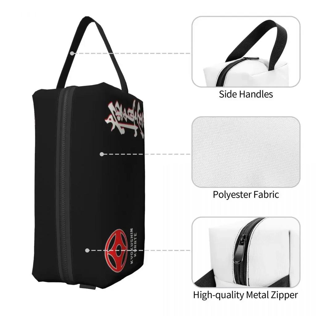 Karate Kyokushin Toiletry Bag for Women Martial Organizer Lady Beauty Storage Dopp Kit Case