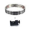Vinterly Mens Chain Link Bracelet Wheat Black Stainless Steel Health Energy Germanium Magnetic Bracelets Bangles for Men Jewelry