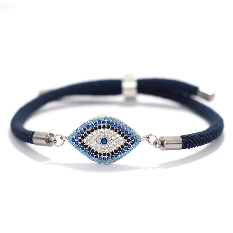 

Синий роскошный хрустальный дьявольский глаз Милан веревка регулируемый браслет для мужчин и женщин рука веревка пара дружба браслет повседневные ювелирные изделия темно-синий