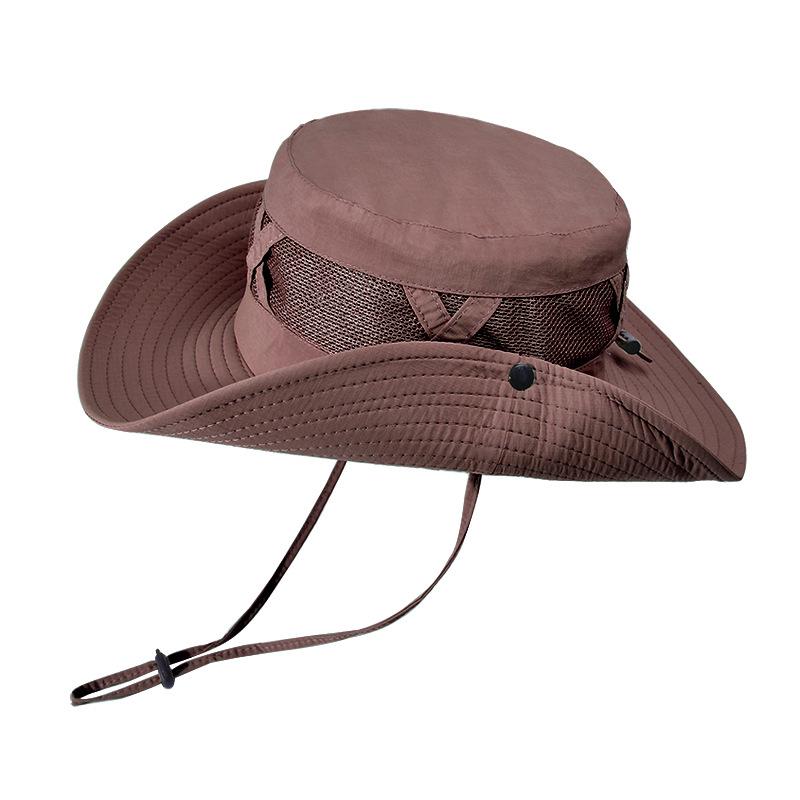 9245 Summer Eaves Breathable Sunshade Bucket Hat Men's Spring and Autumn Sunscreen Sun Hat Outdoor Mountaineering Fishing Hat