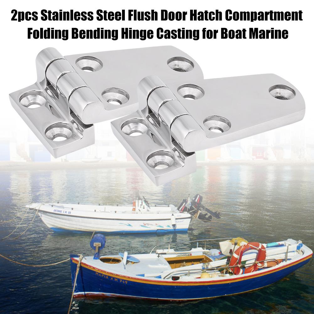 2pcs 316 Stainless Steel Marine Door Hinges Mirror Polishing Saltwater Corrosion Resistance with Integrated   for Yacht Boat Window Doors