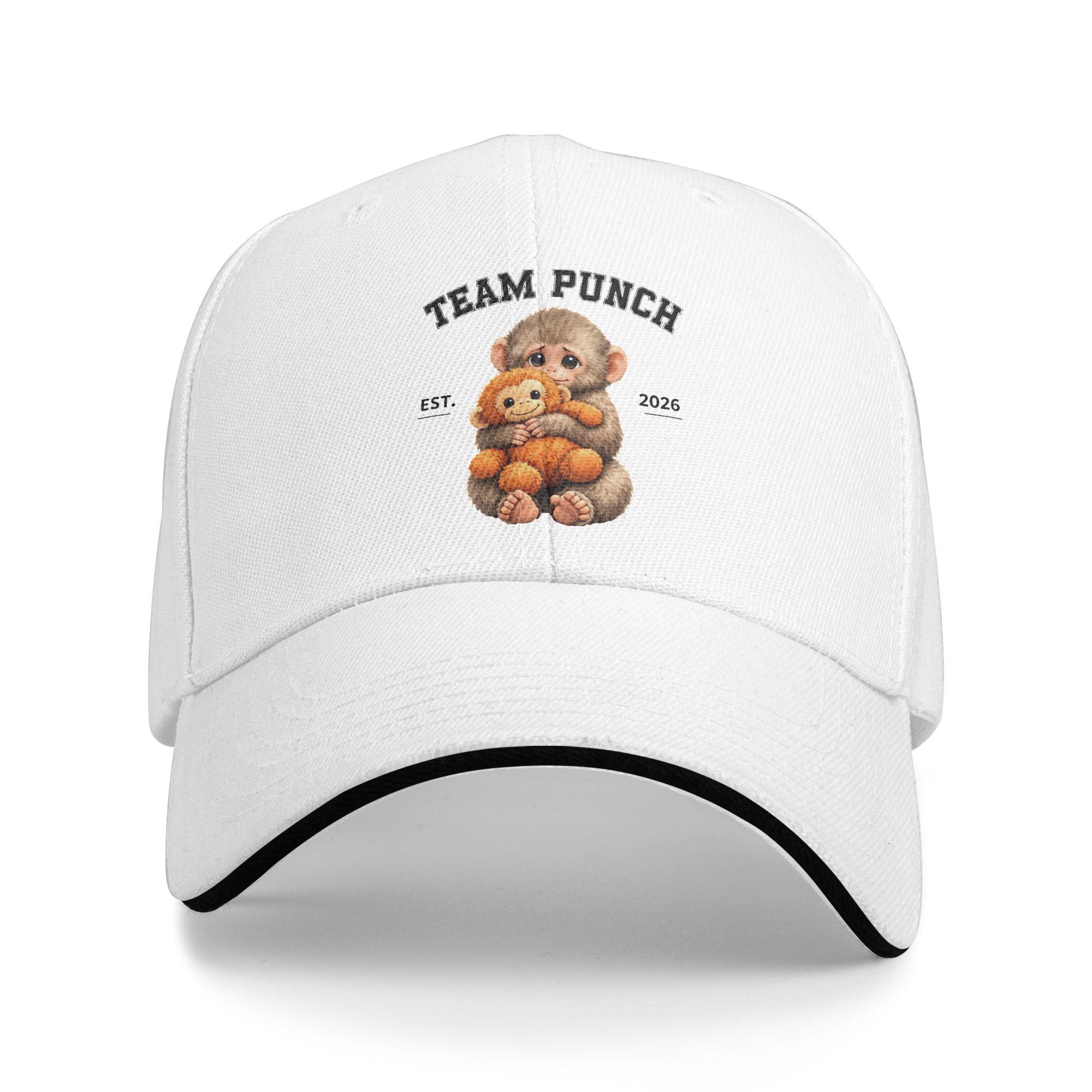 

Summer Team Punch Baby Monkey Punch Baseball Cap Tennis Skate Casual Design Sun Trucker Hat Female Male Breathable Baseball Caps One Size белый