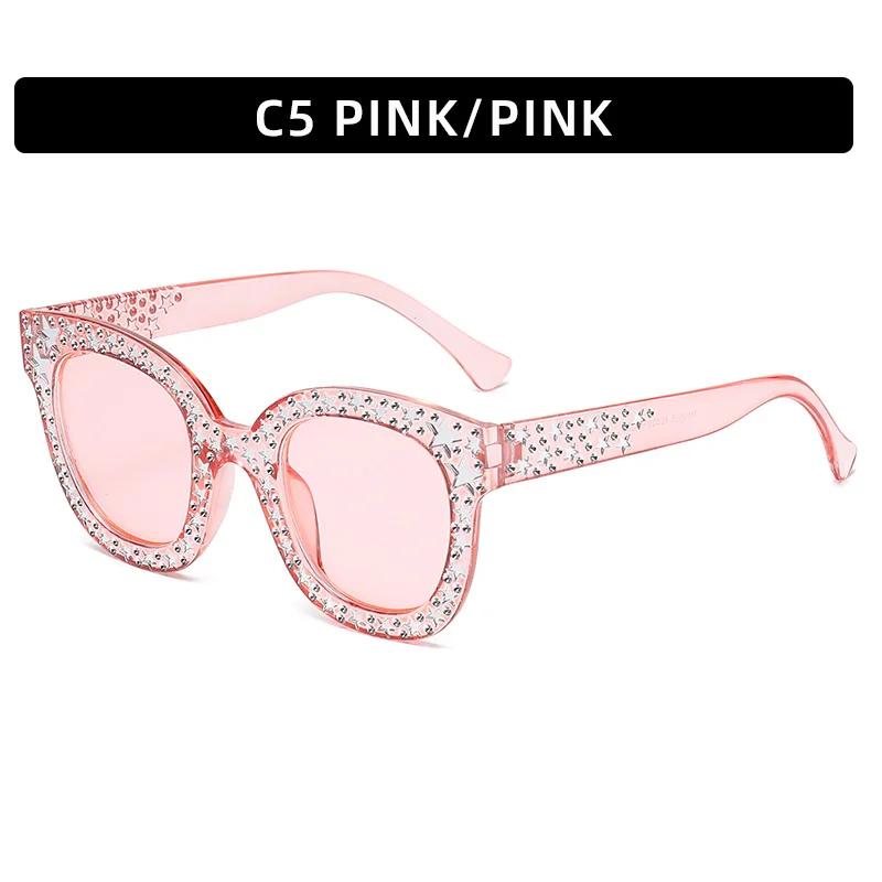 Sluneční brýle s kamínkovým rámem Dámské Vintage Kočičí oko Sluneční brýle Třpytivé Hvězdné Sluneční brýle Módní Odstíny na Pláž/Cestování/Párty