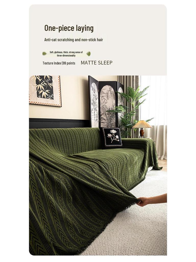 Chenille Cat-Scratch Resistant Sofa Throw - All-Season, High-End Feel, Fully Wrapped, Dirt-Resistant Blanket Cover