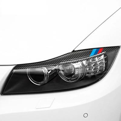 2Pcs Carbon Fiber Headlight Eyelid Eyebrow Cover Decorative Stickers For BMW 3 Series E90 318 320i 325i 2009-12 Car Accessories
