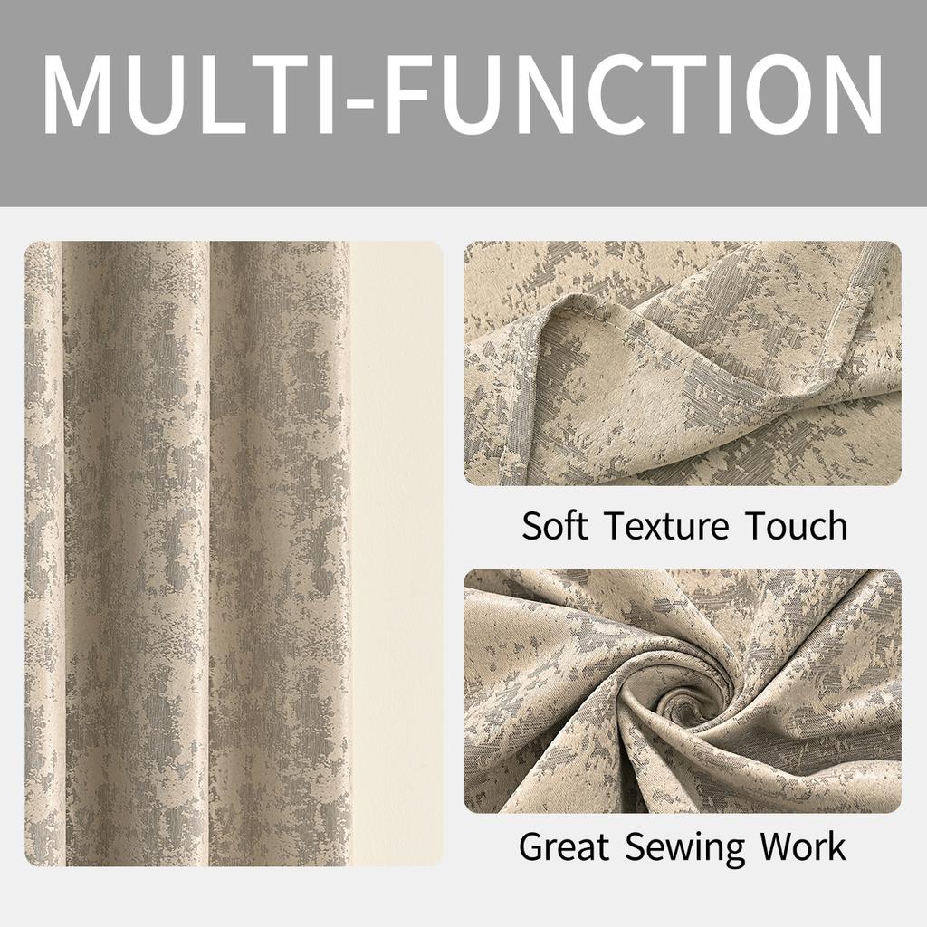 2025New Blackout Curtains with Eyelets for Bedroom, Sunshade Curtains, Thick Curtains