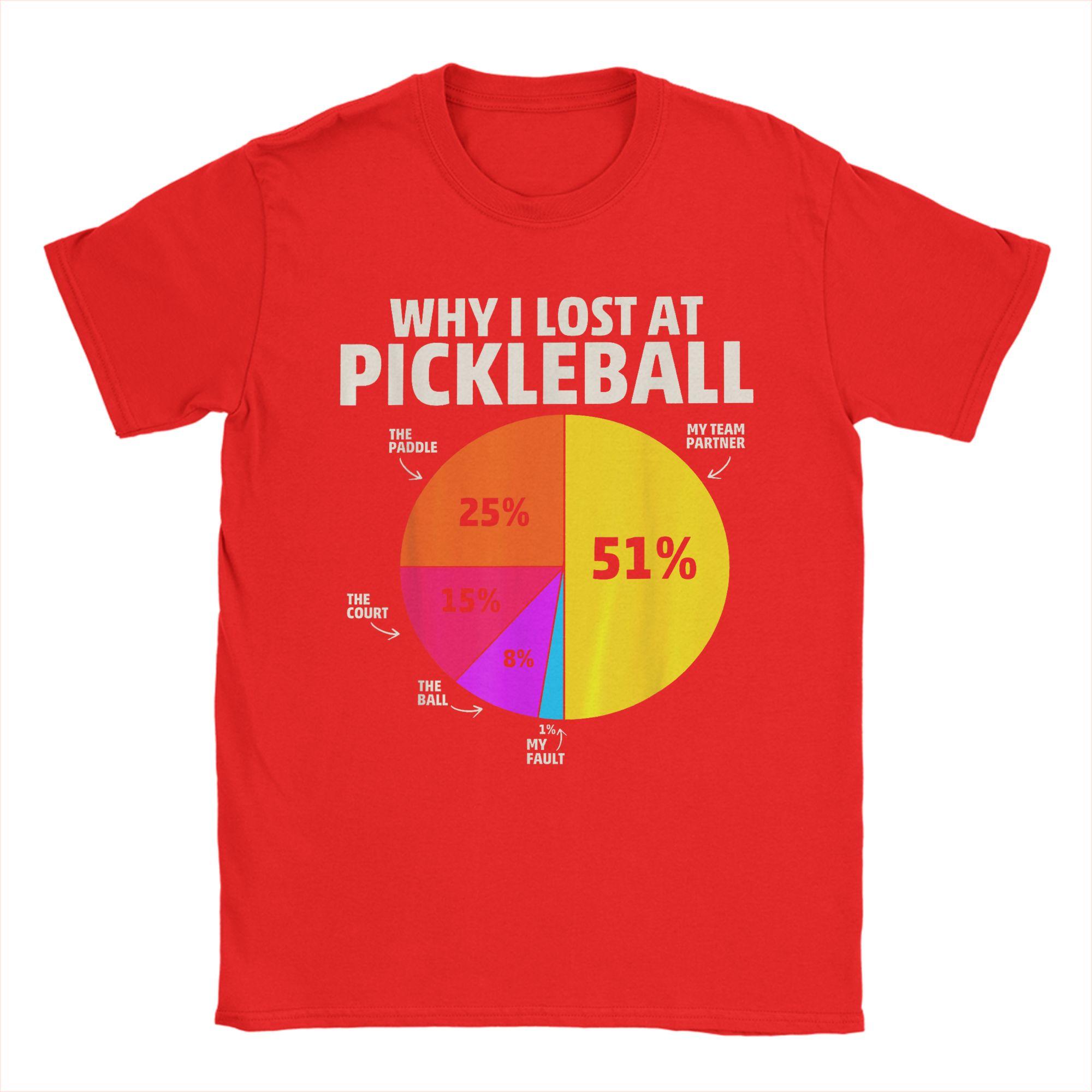 

Pickleball Why I Lost At Pickleball Funny Reasons Pie Unisex T Shirts Novelty Tee Shirt Short Sleeve Crew Neck TShirt Clothing S