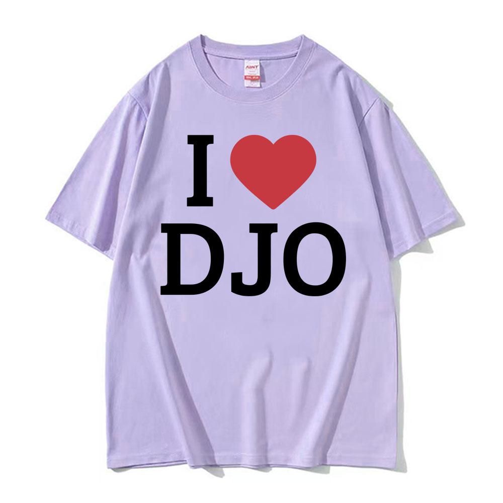 I Heart DJO Graphic Print Tee Shirt Unisex Women Fashion Hip Hop Short Sleeve Tshirt Oversized Cozy 100 Cotton T Shirt Streetwear