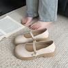 New Chinese Women's Shoes Flat-bottomed Pearl Mary Jane Shoes Loafers with Skirts Evening Wind Fairy Single Shoes Gentle Small Leather Shoes