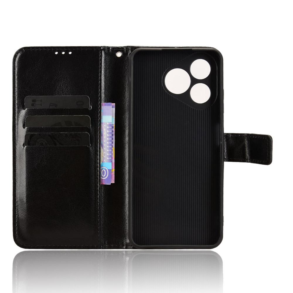 For Ulefone Note 19 PU Leather Case with Strap Crazy Horse Texture Phone Wallet Cover