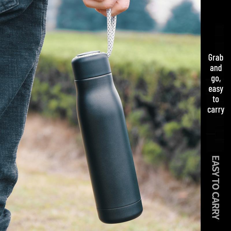 Large Capacity Stainless Steel Insulated Water Bottle - Portable Thermos Cup for Fitness & Outdoor Sports