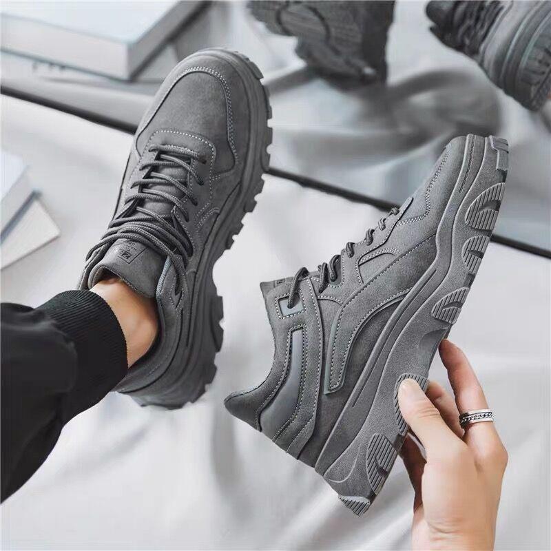 Men's Sneakers  Solid Color Fashion Versatile Casual Shoes for Men Platform Non-slip Walking Running Shoes Tenis Masculino