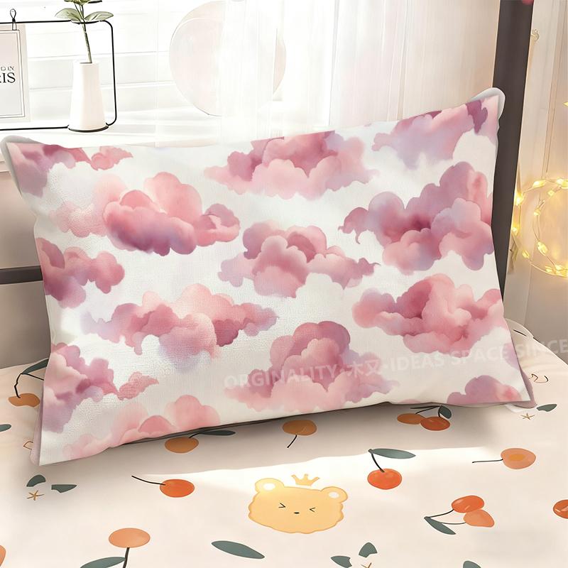 Pink Clouds Pattern Pillowcase Suitable For Sofa Bedroom Car Pillow Cover Cushion Rectangular Back Cushion