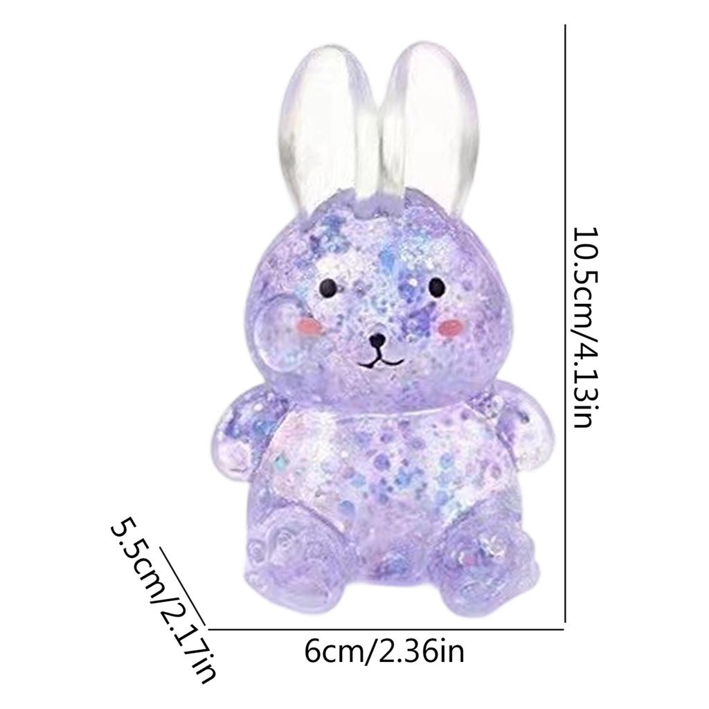 Cartoon Cute Rabbit Fidget Toys Soft Glitter Bunny Squeeze Stress Easing Toy Party Gift For Kids Adults Office Desktop Decor
