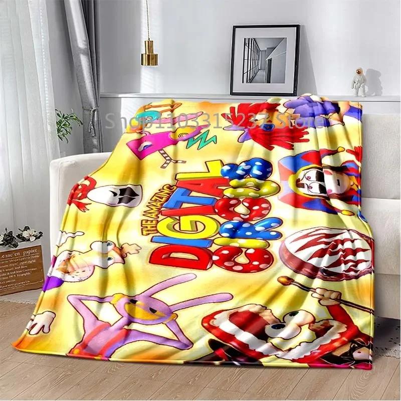 Cartoon Pomni Jax Digital Circus Magie Decken, Kinder Überwurfdecke, für Schlafzimmer Wohnzimmer Sofa Bett Auto, Kinder Geschenk, Decke