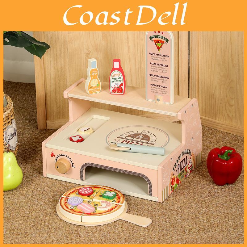 Wooden Simulation Pizza Barbecue Oven Children Toy Set For Imaginative Cooking