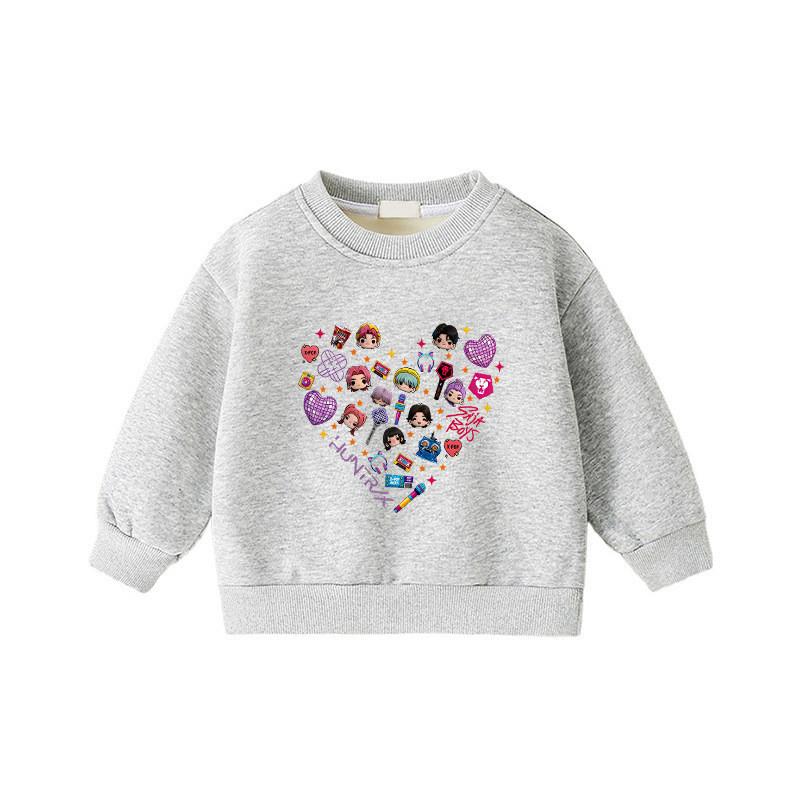 Kids Girls Kpop Hunters Rumi Zoey Mira Sajaboys Print Long Sleeves Casual Sweatshirt
