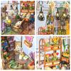DIY Garden House Book Nook Shelf Insert Miniature Building Kits Wooden DollHouse Flower Garden Room Bookshelf with LED Lights