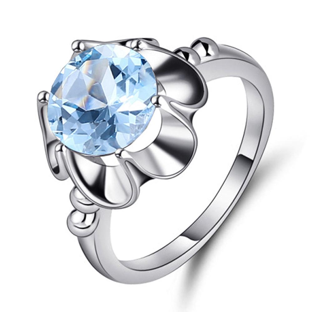 Natural Topaz Ring For Women, Camellia Fresh And Sweet S925 Sterling Silver Inlaid Natural Colored Treasure Ring