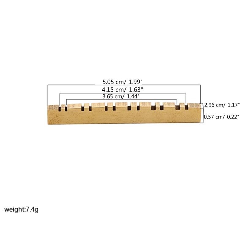 12 String Guitar Nut Saddle Brass Premium Pre-Slotted Top Nut Vintage Style Electric Guitar Accessories Flat Bottom