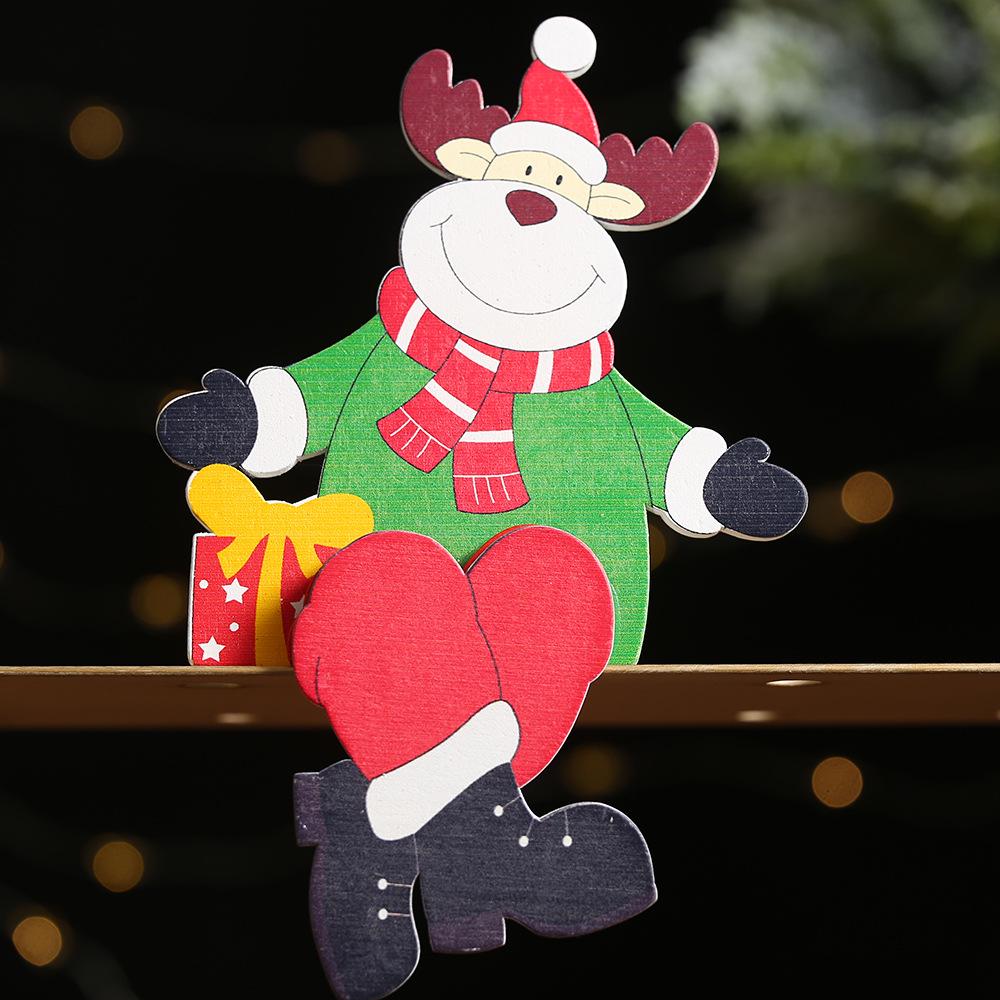 

1 шт. Рождественские украшения деревянные сидячие куклы креативные Санта-Клаус снеговик олень кукла украшения Elk