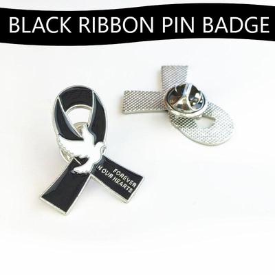 Gedenk-Brosche, Schwarze Schleifen-Anstecknadel, Kleidung-Accessoire-Anstecknadel, Schwarze Trauer-Anstecknadel