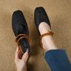 Soft leather version~ Baotou half slippers women's outer wear 2025 summer new two wear versatile French beautiful sandals thick heel