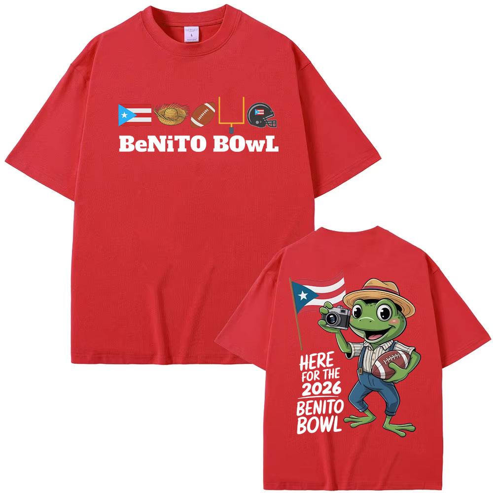 Here for Benito Bowl Cute Retro T Shirt Bad Bunny Bowl Y2k Music Rap 2026 T-shirts Men Women Harajuku Fashion T-shirt Streetwear S