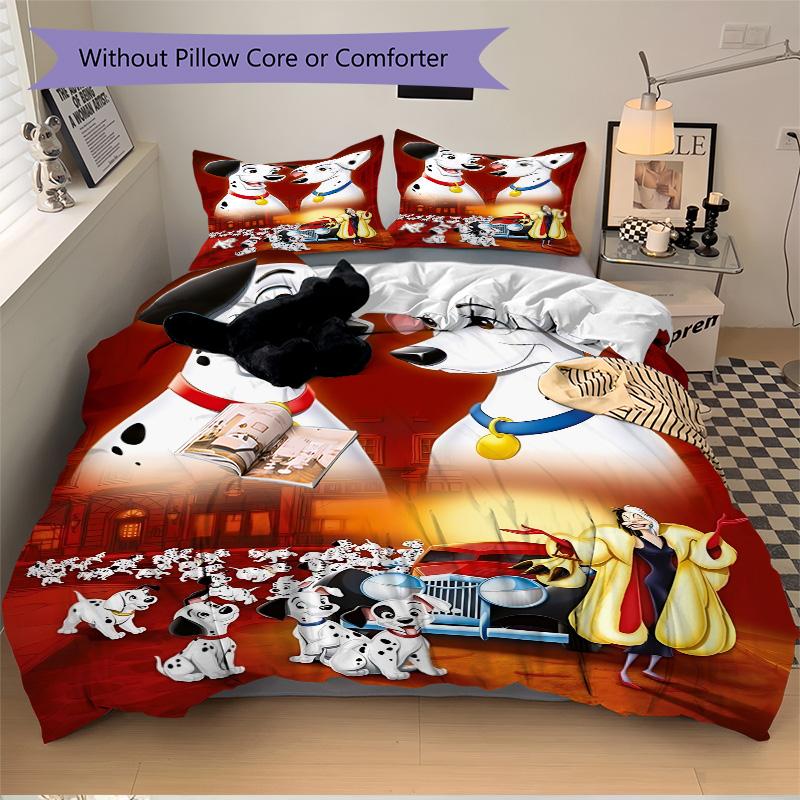 Dalmatian Dogs Fireworks Print 3Pcs Bedding Setduvet Cover With 2 Bedropillowcase Home Birthday Gift