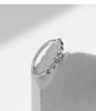 MODIAN S925 Sterling Silver Moonstone Ring for Women, Korean Style with Zirconia, Stackable Elegant Index Finger Ring.