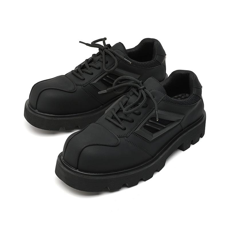 Men's shoes 2024 new spring British big head leather shoes thick sole heightening niche design sense Derby shoes 60668-A