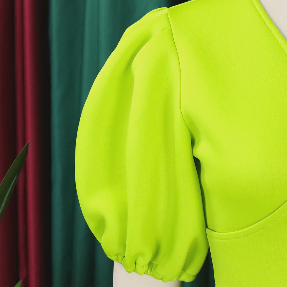 Rochie africană cu mâneci bufante cu decolteu în V - Moda 2023 pentru femei