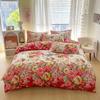 Romantic Peony Floral Duvet Cover Set Reversible Shabby Flower Comforter Cover with 2 Pillowcase Vintage Farmhouse Bedding Set