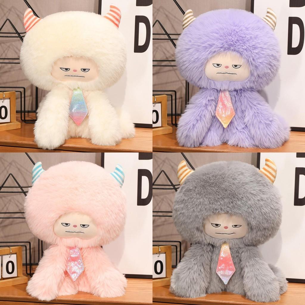 Tie Snow Bow Monster Plush Toy Animal Stuffed Doll Decoration Kids Cute Gift