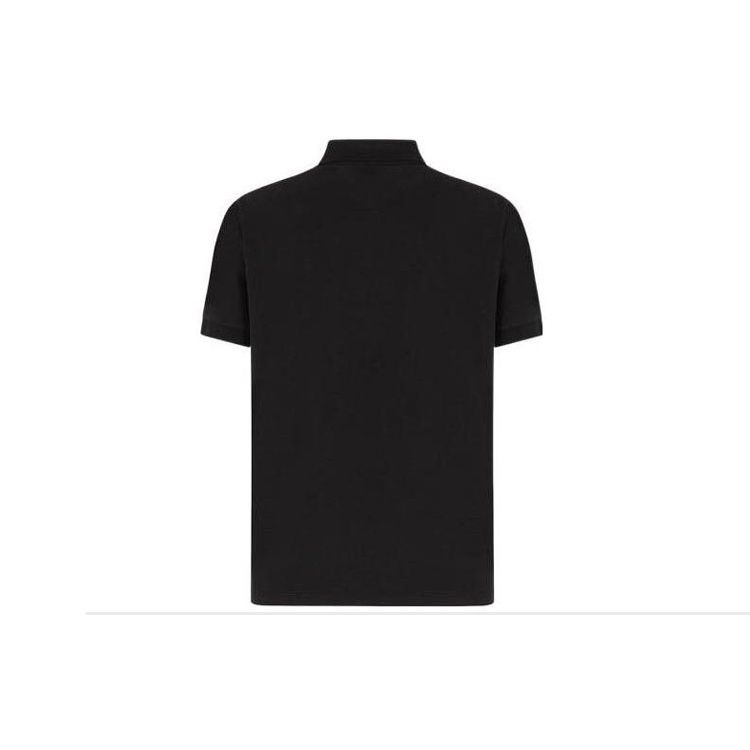 Emporio Armani EA7 SS23 Color Block Logo Short Sleeve Polo Shirt Men tops Black 3RPF52-PJ02Z-1200
