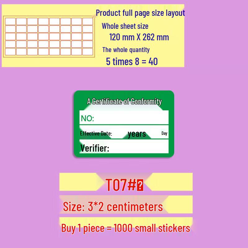 Наклейки CNMF для контроля качества и статуса