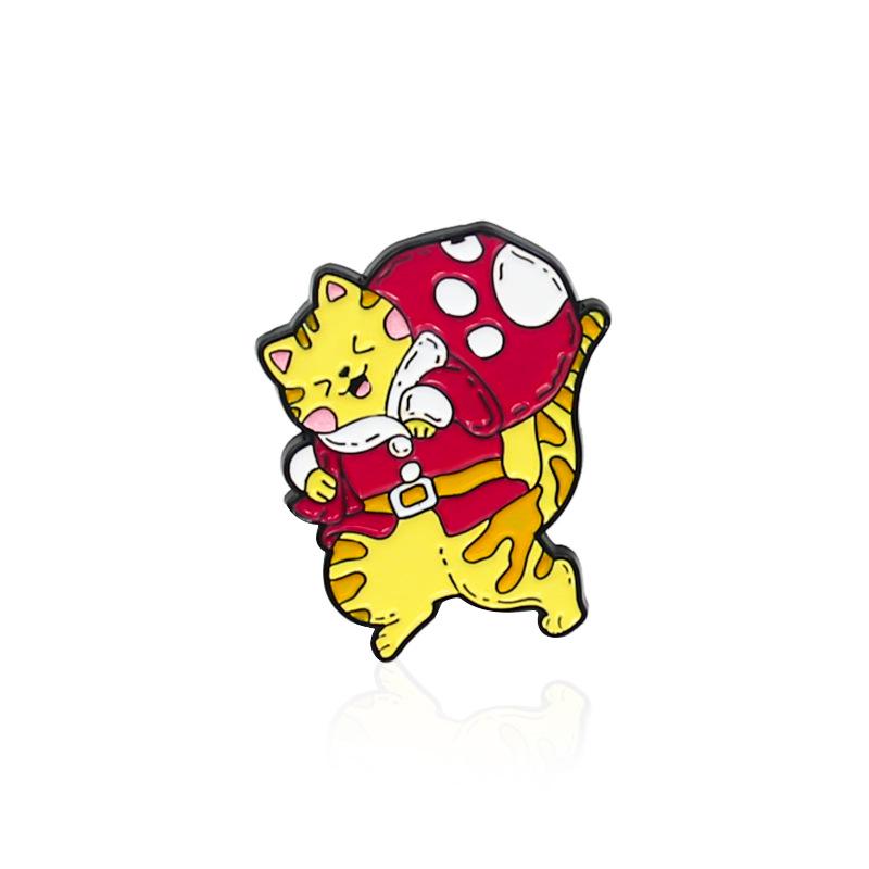 Christmas Cartoon Cat Brooch: Santa & Reindeer Fun Gift