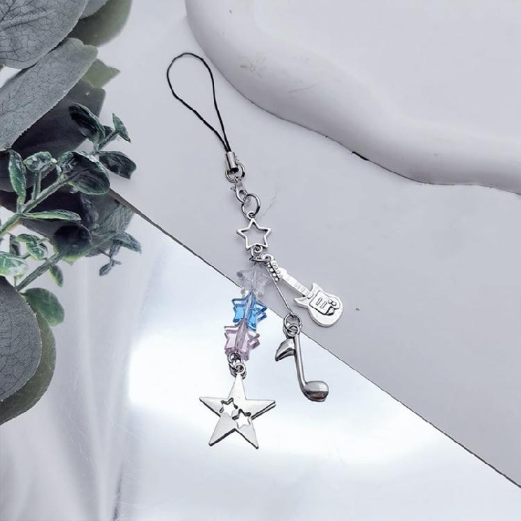 Sweet Cool Earphone Notes Star Guitar Hanging Pendant Phone Strap Bag Decoration
