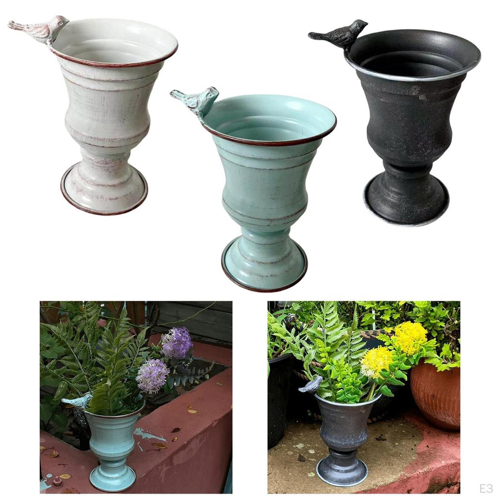 Flower Pot Vase Figurine with Drainage Hole Gift Statue Decorative Plant Container Planter