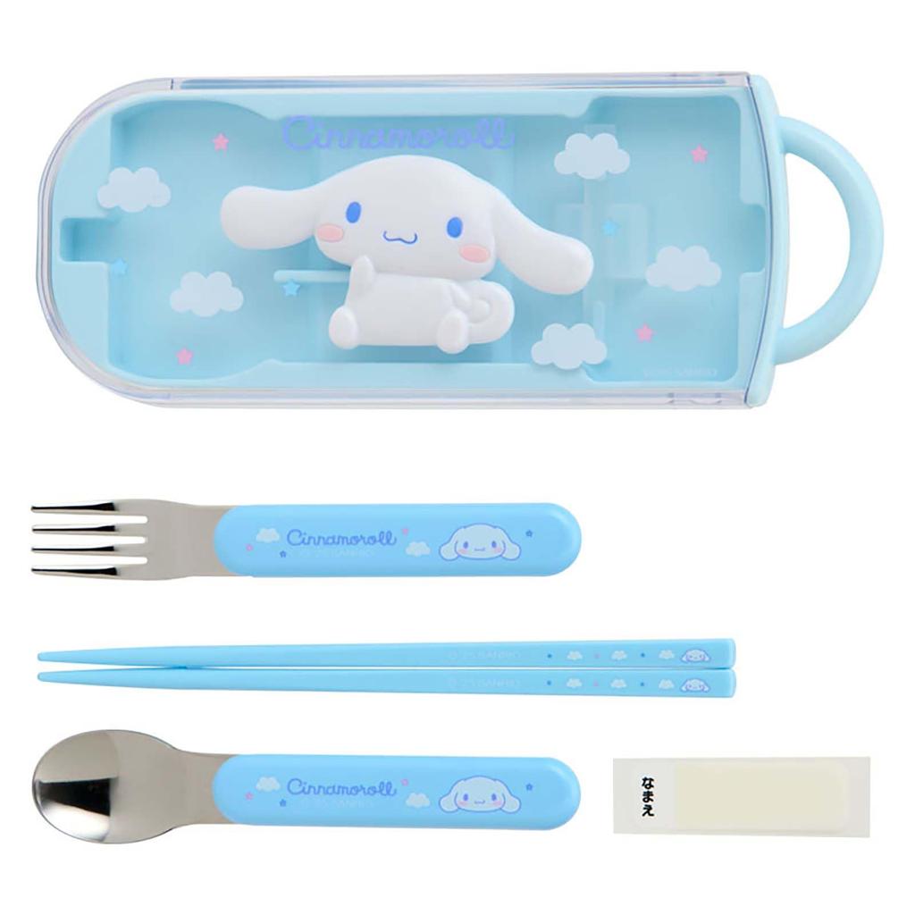 Sanrio Lunch Trio Set with Sliding 073610 Relief, Cinnamoroll, Case, Antibacterial,