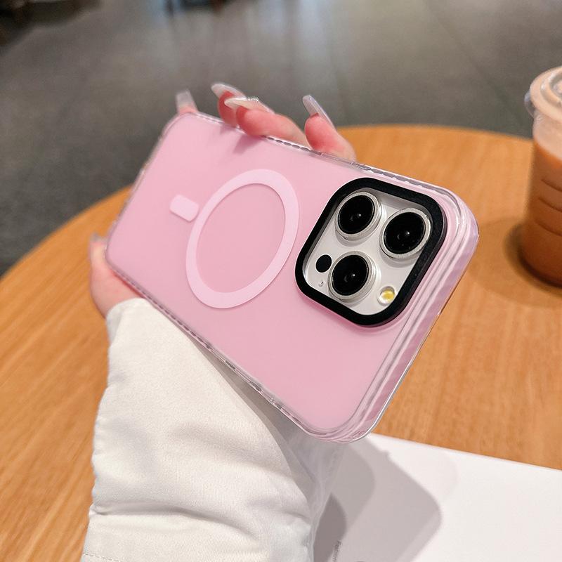 For IP16promax Colorful IMD Skin-feeling Color Strip Magnetic Phone Case for IP6pro Camera