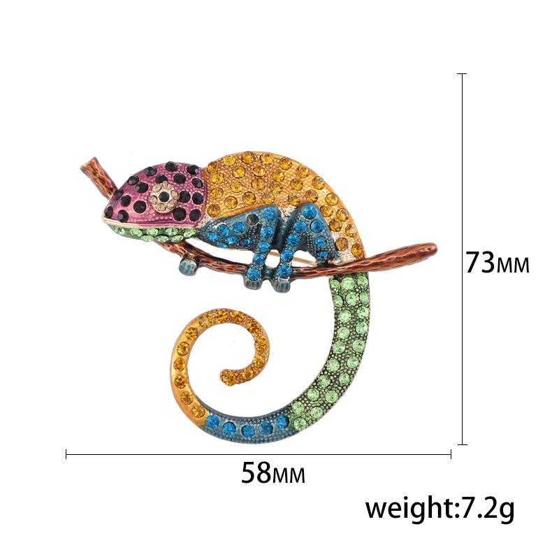 Übertriebene kreative Strass-Chamäleon-Brosche, vielseitige High-End-Tierbrosche, Anti-Licht-Anzugnadel