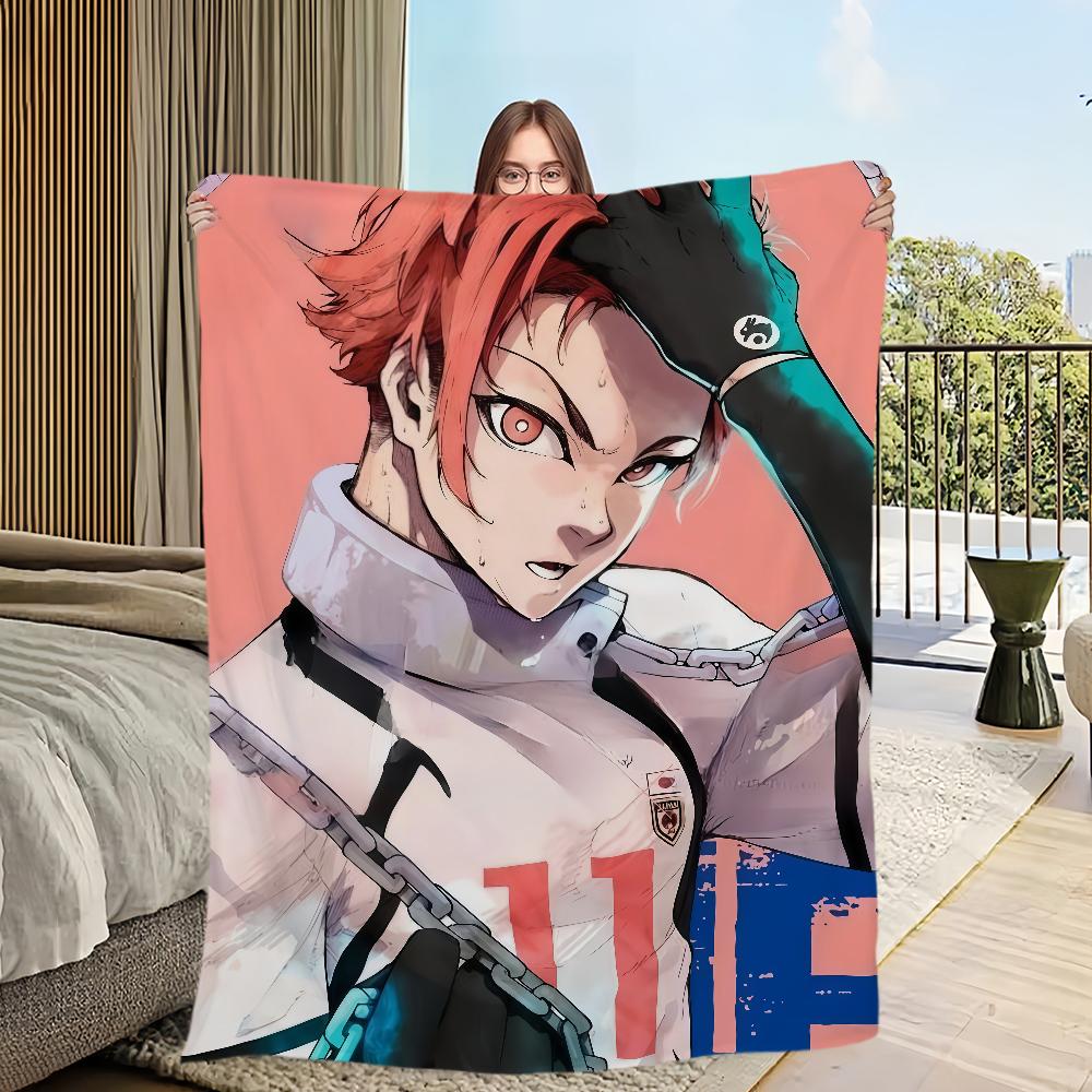 Manga Anime coole I-Igarashi Gurimu B-Blue L-Lock Flanellen warme zachte pluche deken voor bank, woonkamer, kantoor, slaapkamer, reiscadeau