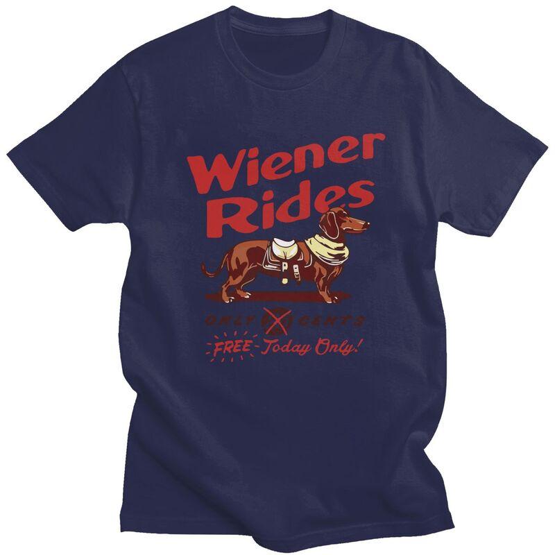 Men Dachshund Wiener Rides Only 25 Cents Free Today Only T Shirts Pure Cotton Colthing Leisure Creative Graphics Tee Tops