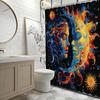 Boho Mid Century Shower Curtain Celestial Sun Moon Love Stars Fantasy Galaxy Shower Curtains Hippie  Cool Colorful With 12 Hoo