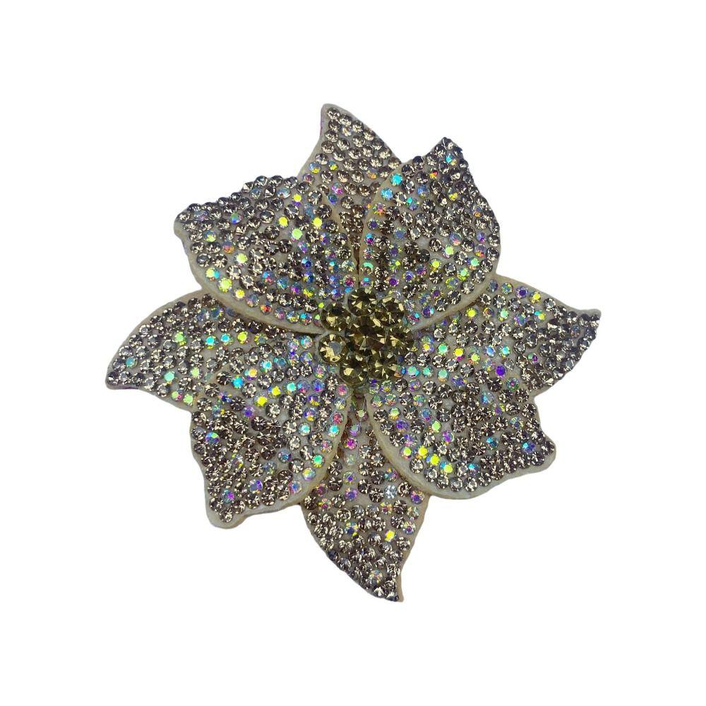 Three-dimensional Rhinestone Flower Patches DIY Craft Sewing Supplies Embellishment Sew-On Applique Sparkling