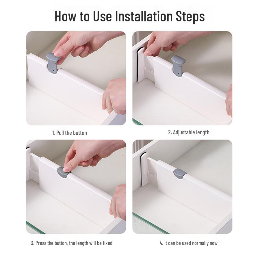 Adjustable Non-Punch Plastic Drawer Dividers for Cabinets and Wardrobes