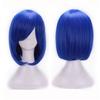 Damen Kurz Gerade Haare Perücken Damen Synthetisch 12 Zoll Anime Cosplay Kostüm Party Perücken Dunkelblau