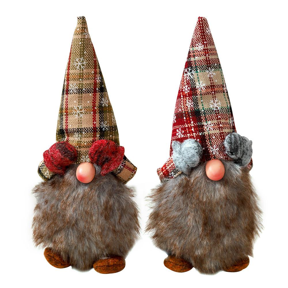 Christmas Tabletop Playful Decor Featuring Eyecovered Faceless Doll With Gloves